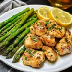 Keto Garlic Butter Chicken Bites with Lemon Asparagus