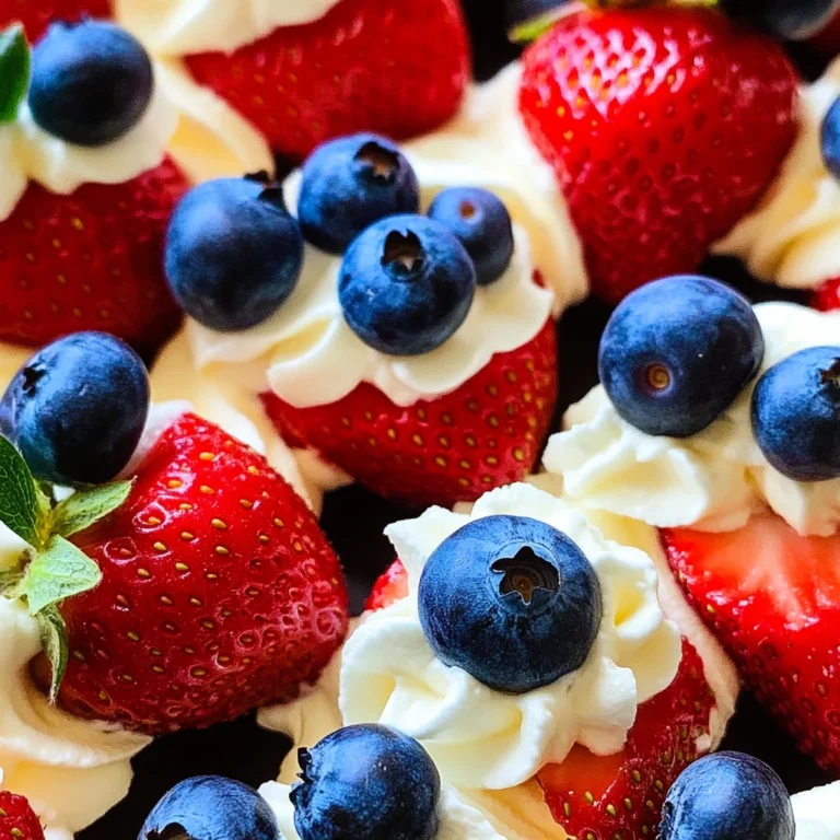 Red, White, and Blue Cheesecake Strawberries