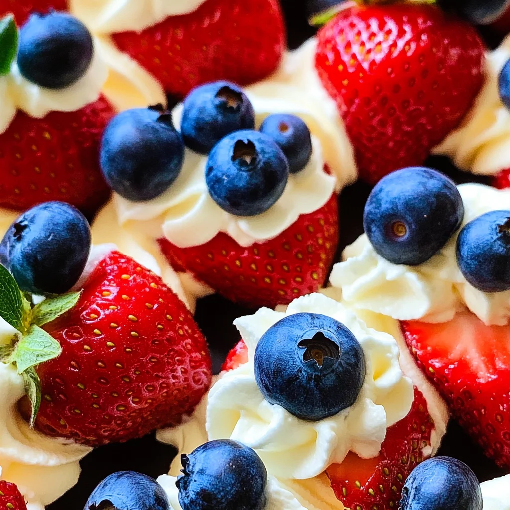 Red, White, and Blue Cheesecake Strawberries