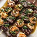 Surf and Turf Kabobs with Chimichurri Sauce