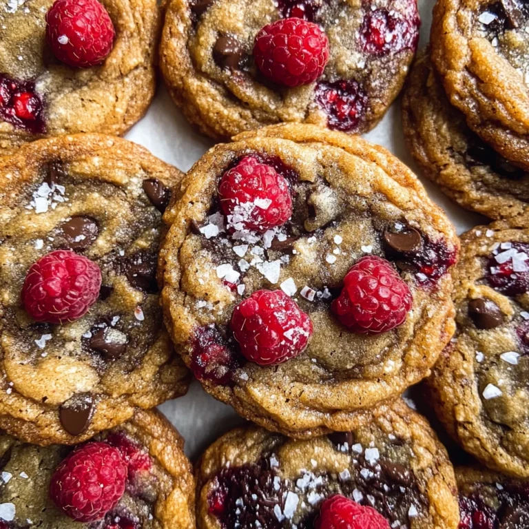 Brown Butter Raspberry Chocolate Chip Cookies