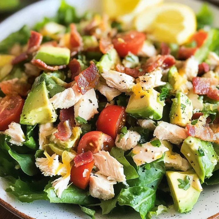 Chicken Bacon Avocado Chopped Salad with Lemon Vinaigrette