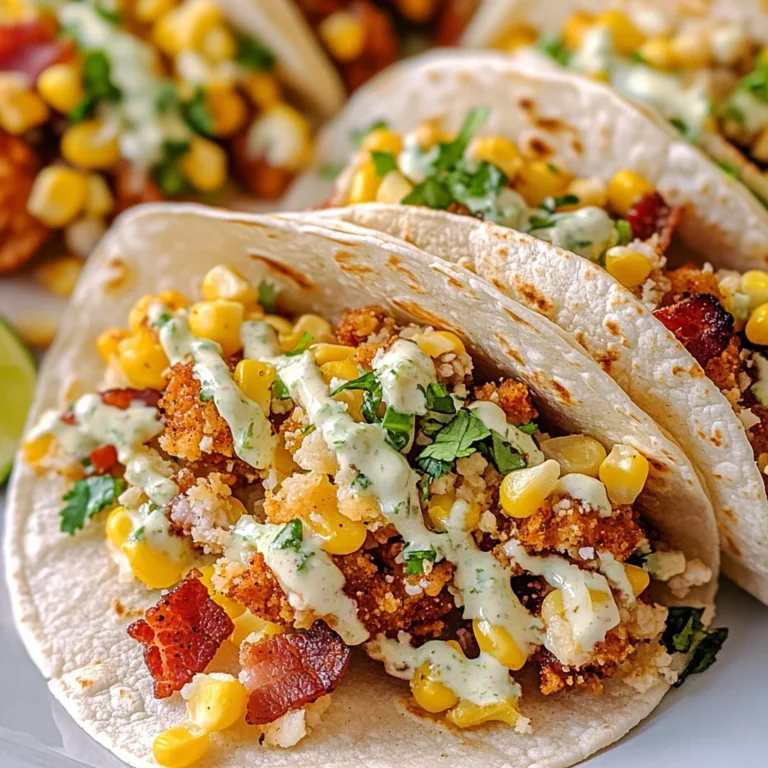 Fried Chicken Street Corn Tacos With Bacon And Jalapeno Lime Ranch Recipe