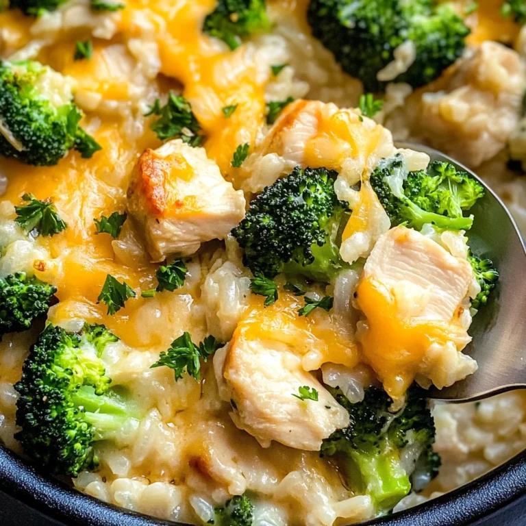 One Pot Cheesy Chicken Broccoli and Rice Casserole