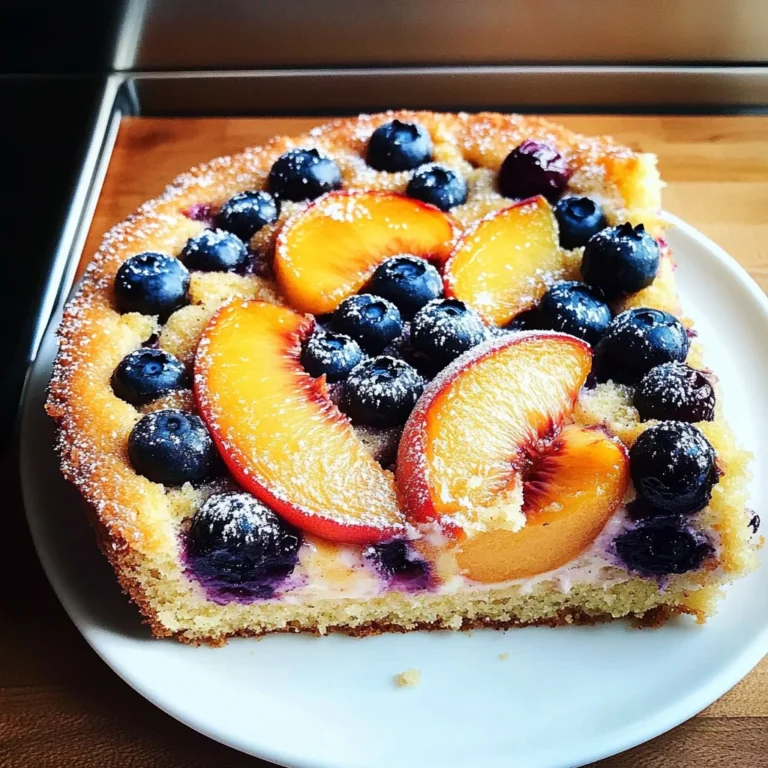 Peach and Blueberry Greek Yogurt Cake