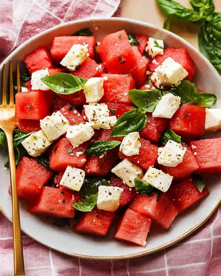 Watermelon Feta Basil Salad